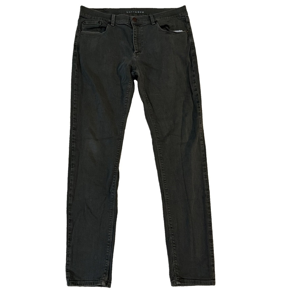 Mott & Bow Skinny Fit Pants Mens 33(34)x32 Green Stretch Chino 5-Pocket‎